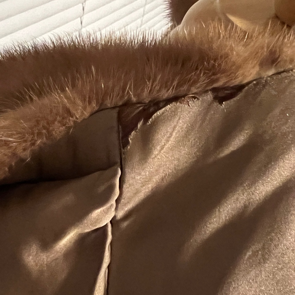 FLASH FALL SALE Mink Fur stole in light brown Autumn haze - Picture 8 of 8